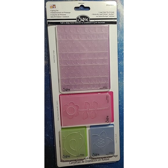 SET  EMBOSSING FOLDERS SIZZIX  FOR SCRAPBOOKING NEW 656260 - Picture 1 of 2